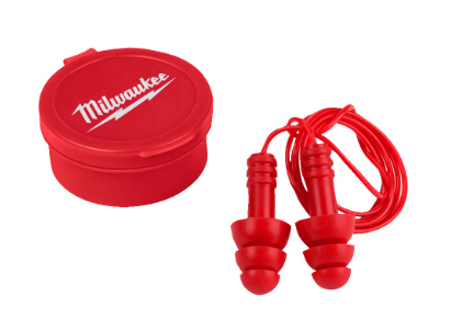 Milwaukee Reusable Earplugs with Cord and Storage Case (3 pcs)
