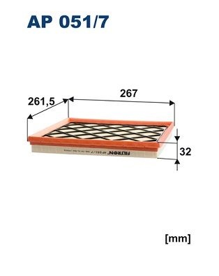 Filtron Luftfilter Ap 0517 Vauxhall Ap051/7 Storlek 2