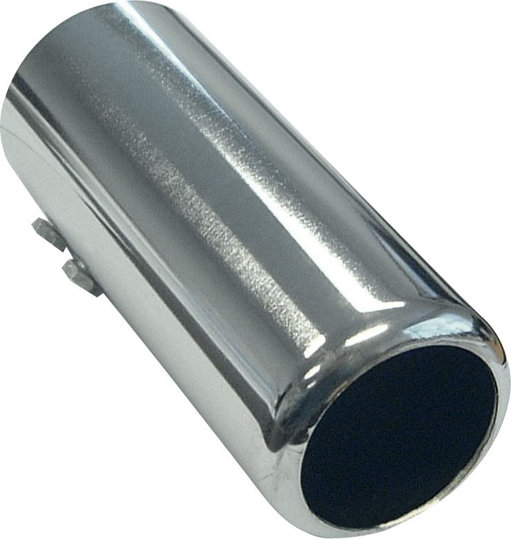 Uitlaatsierstuk Steel / Chrome - round 60mm - length 150mm - 53-57mm connection