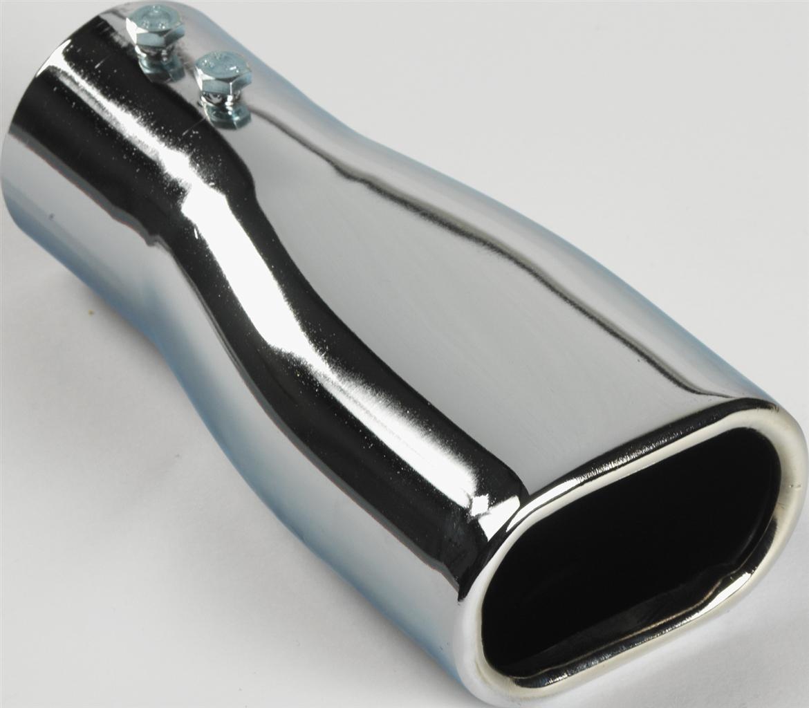 Uitlaatsierstuk Steel / Chrome - 80x50mm - length 165mm - 38-50mm connection