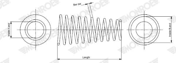 MONROE Coil spring TOYOTA SP3107 481310D010 Suspension spring,Springs,Coil springs,Coil spring suspension,Suspension springs