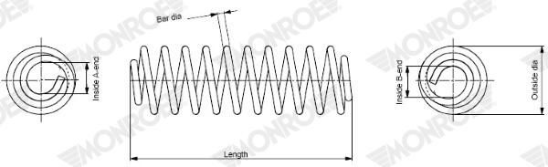 MONROE Coil spring SP3295 Suspension spring,Springs VW,SKODA,Golf V Schrägheck (1K1),GOLF PLUS (5M1, 521),Golf VI Variant (AJ5),Golf V Variant (1K5)