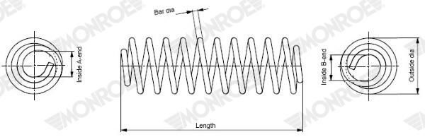 Monroe Spiralfjader Springs Se2919 Renault Se2919 Storlek 2