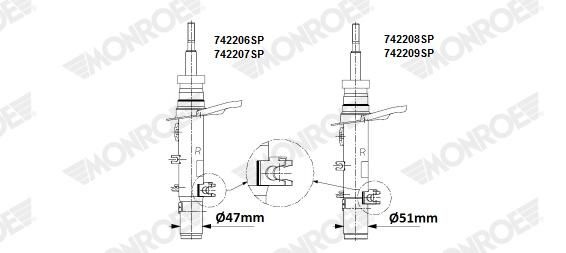 MONROE Shock absorber PEUGEOT 742206SP 9676635980,9676636180,9810909180 Shocks,Shock absorbers,Suspension shocks 9810909380,9820325580,9820325780