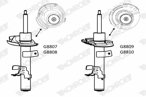 MONROE Shock absorber FORD G8810 1872417,1872418,1872419 Shocks,Shock absorbers,Suspension shocks 2083656,2083658,2083660,2270619,2270621,2270623