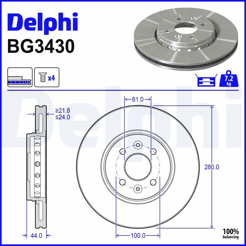 DELPHI Brake disc Vented BG3430 Brake rotor,Brake discs RENAULT,DACIA,Clio III Schrägheck (BR0/1, CR0/1),CLIO II (BB0/1/2_, CB0/1/2_),TWINGO II (CN0_)