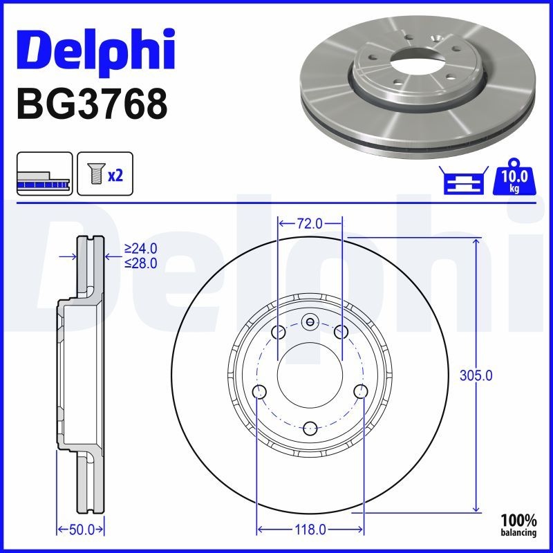 DELPHI Brake disc OPEL,RENAULT,NISSAN BG3768 93161253,4020600QAE,4020600QAF Brake rotor,Brake discs,Brake rotors 4020600QAG,4020600QAH,4408275,4408275