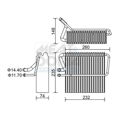 Meat & Doria Forångare Luftkonditionering Renault 997145 Storlek 2