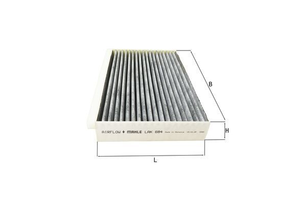MAHLE ORIGINAL Pollen filter Activated Carbon Filter LAK 684 Filter, interior air,Cabin filter RENAULT,MEGANE III Grandtour (KZ0/1)