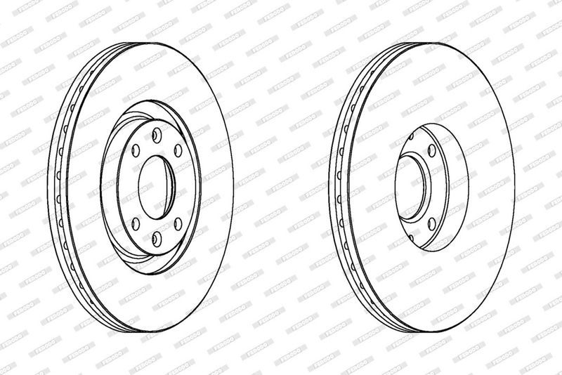 FERODO Brake disc OPEL,PEUGEOT,CITROËN DDF1442C 1606308280,1618859580,4246C0 Brake rotor,Brake discs,Brake rotors 4246P5,424933,424985,9687602180