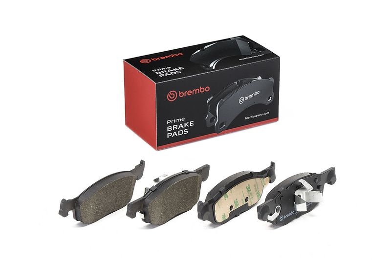 BREMBO Brake pad set PRIME LINE with acoustic wear warning P 83 185 Brake pads,Brake pad set, disc brake TOYOTA,MAZDA,YARIS (_P21_, _PA1_, _PH1_)