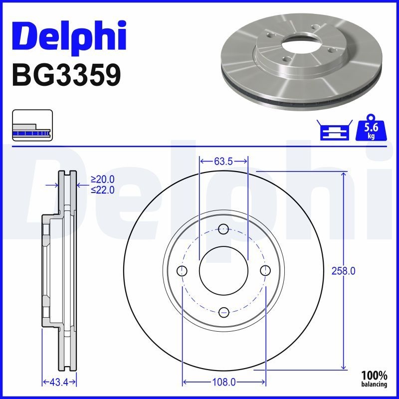 DELPHI Brake disc FORD,MAZDA BG3359 1148202,1320585,1323620 Brake rotor,Brake discs,Brake rotors 1373771,1388256,1464916,1465622,1499045,1522230