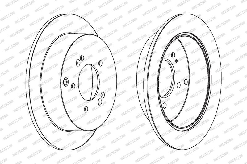 FERODO Brake disc solid DDF1493C Brake rotor,Brake discs HYUNDAI,KIA,ix35 (LM, EL, ELH),TUCSON (JM),SANTA FÉ I (SM),TRAJET (FO),ix35 Kastenwagen