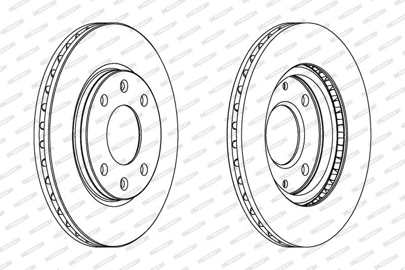 FERODO Brake disc PEUGEOT,CITROËN,MEGA DDF214C 1618864480,169003,424694 Brake rotor,Brake discs,Brake rotors 4246A7,424996,91517695,95661474,95661747