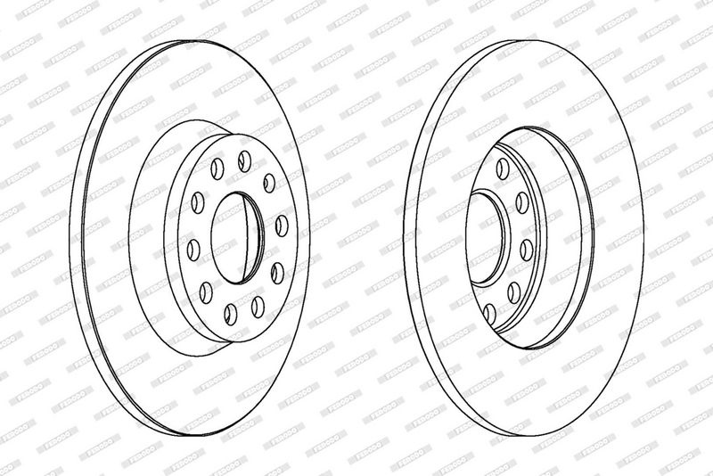 FERODO Brake disc solid DDF1306C Brake rotor,Brake discs VW,AUDI,SKODA,Golf V Schrägheck (1K1),TOURAN (1T1, 1T2),GOLF VI (5K1),Passat Variant (3C5)