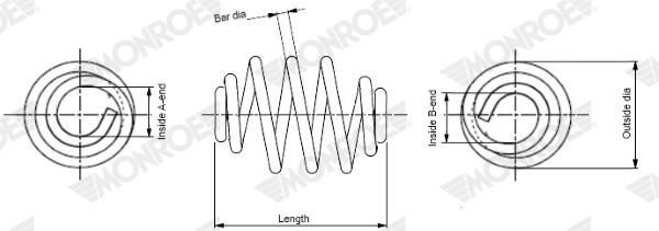 Monroe Spiralfjader Springs Sn2929 Renault Sn2929 Storlek 2
