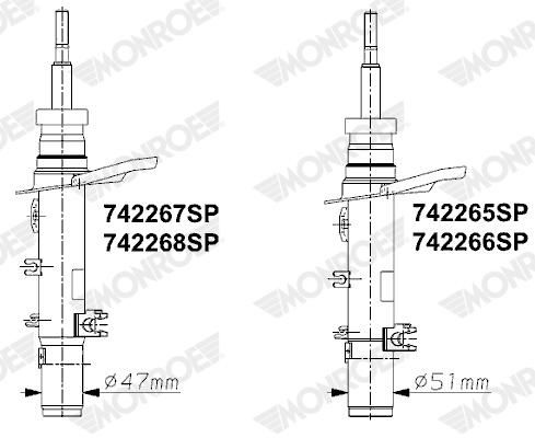 MONROE Shock absorber Gas Pressure 742265SP Shocks,Shock absorbers CITROËN,C4 CACTUS,C3 III (SX),C3 III Kasten / Schrägheck (SX, SY)