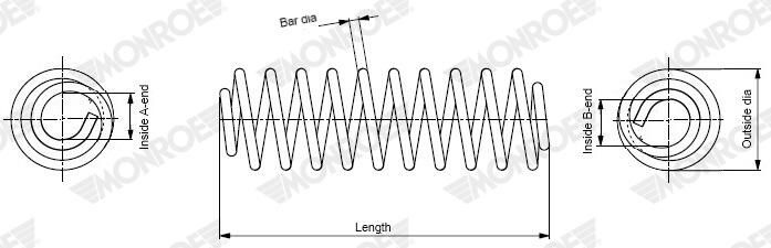 MONROE Coil spring SP4135 Suspension spring,Springs VW,SKODA,Golf VII Schrägheck (5G1, BQ1, BE1, BE2),Passat Variant (3G5, CB5)