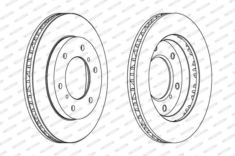 FERODO Brake disc Vented DDF1384 Brake rotor,Brake discs MITSUBISHI,PAJERO IV (V8_W, V9_W),PAJERO III (V7_W, V6_W),PAJERO PININ (H6_W, H7_W)
