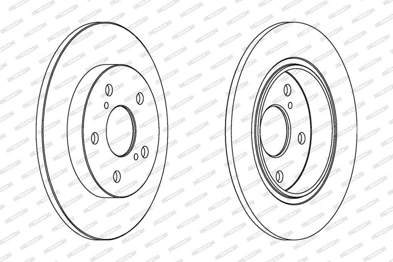 FERODO Brake disc TOYOTA DDF1645 DDF1645,DDF16451,4243102170 Brake rotor,Brake discs,Brake rotors 4243102180,4243112280,42431YZZAE,4343112280