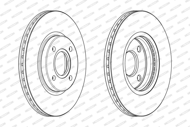 FERODO Brake disc Vented DDF2461C Brake rotor,Brake discs FORD,Fiesta Mk6 Schrägheck (JA8, JR8),Fiesta Mk7 Schrägheck,B-MAX (JK),Fiesta Mk6 Limousine