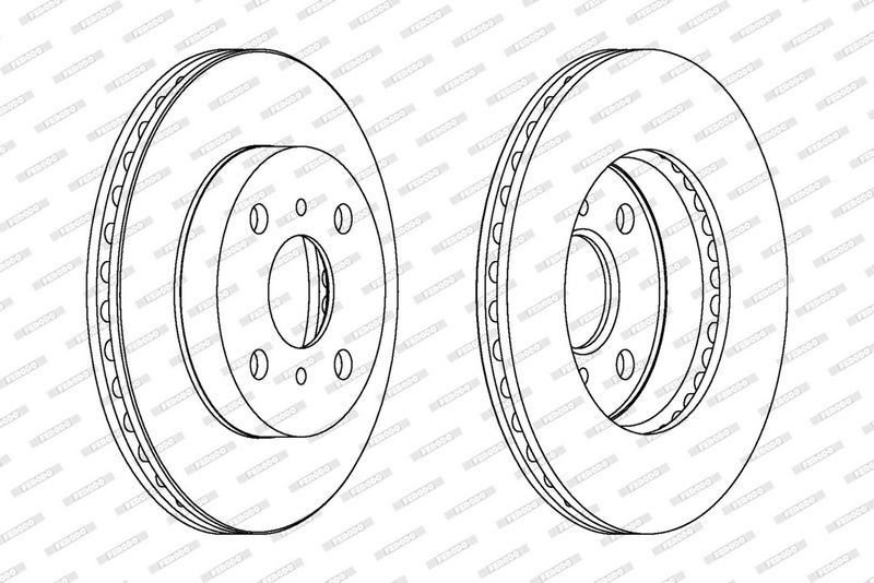 FERODO Brake disc Vented DDF1084C Brake rotor,Brake discs TOYOTA,Yaris Schrägheck (_P1_),Yaris Schrägheck (_P13_),Yaris Verso (_P2_)