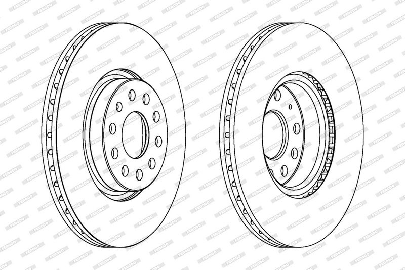 FERODO Brake disc VW,AUDI,SKODA DDF1305C 1K0615301AA,5C0615301B,5N0615301 Brake rotor,Brake discs,Brake rotors 5Q0615301F,8E0098301AA,8E0098301E