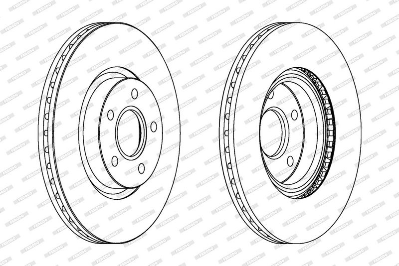 FERODO Brake disc FORD,VOLVO DDF1225C DDF1225C,1223664,1223666 Brake rotor,Brake discs,Brake rotors 1253964,1253965,1323560,1373370,1469083,1500152