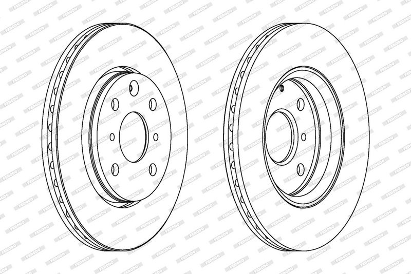 FERODO Brake disc PEUGEOT,TOYOTA,CITROËN DDF1527C LK3501124,1613819880,1618862380 Brake rotor,Brake discs,Brake rotors 1630633180,4246F0,4246J0,424954