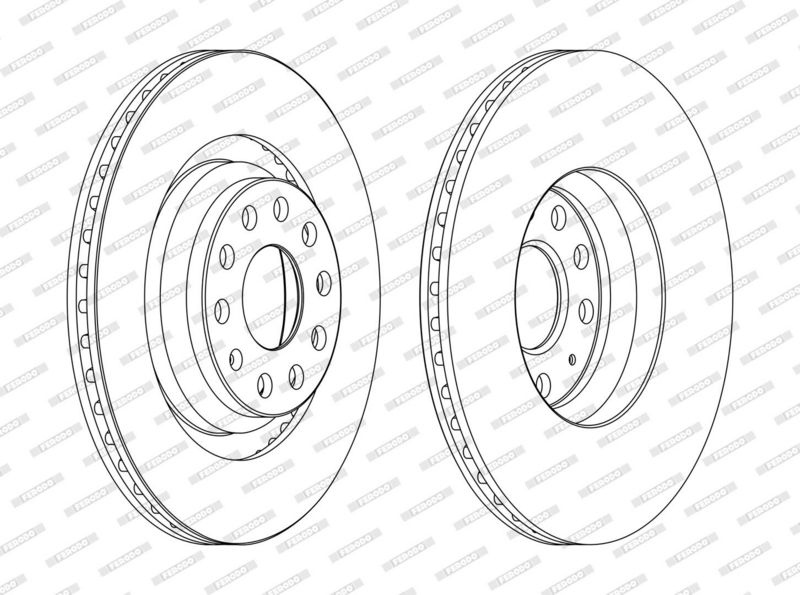 FERODO Brake disc Vented DDF1503C Brake rotor,Brake discs VW,AUDI,SKODA,Golf V Schrägheck (1K1),Golf VII Schrägheck (5G1, BQ1, BE1, BE2),GOLF VI (5K1)