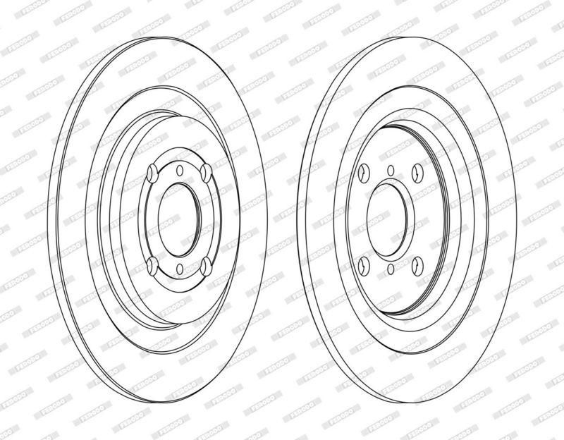 FERODO Brake disc solid DDF1588C Brake rotor,Brake discs TOYOTA,DAIHATSU,Yaris Schrägheck (_P9_),Yaris Schrägheck (_P13_),Yaris III Kastenwagen (XP13)