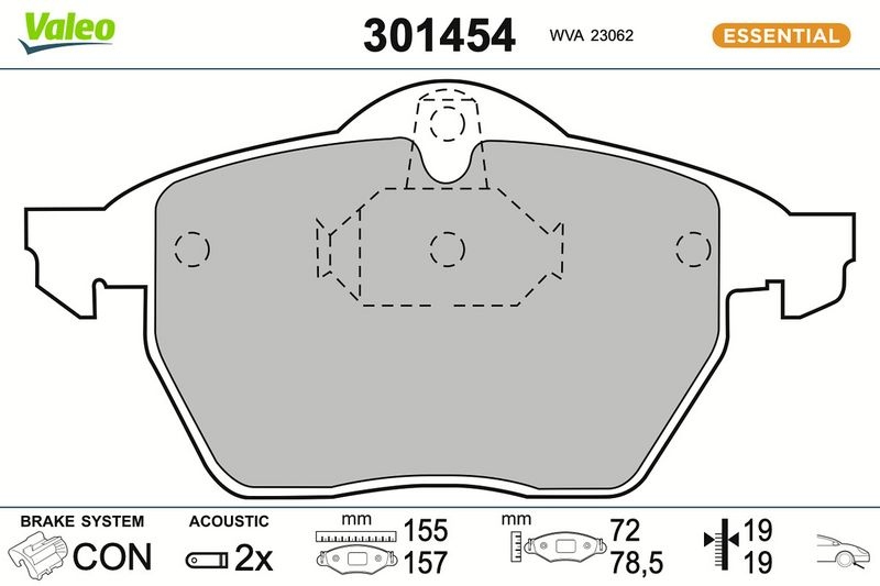 VALEO Brake pad set OPEL,CHEVROLET,VAUXHALL 301454 1605009,1605035,1605177 1605957,1605996,1605997,95514416,90544001,91376429,9192157,9195145,93179707