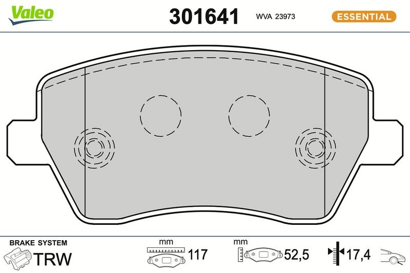 VALEO Brake pad set FIRST 301641 Brake pads,Brake pad set, disc brake MERCEDES-BENZ,RENAULT,NISSAN,CITAN Kasten (415),Citan Kombi / Tourer (415)