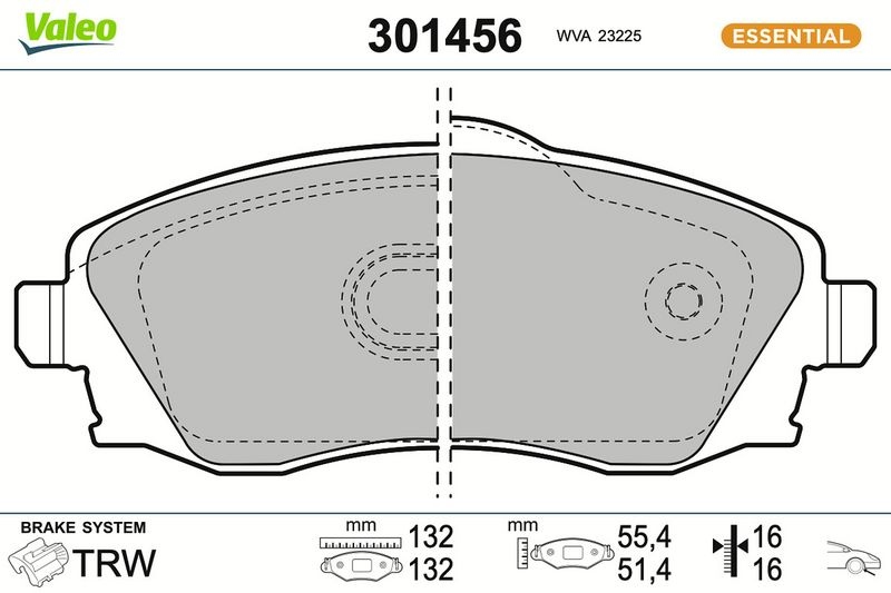 VALEO Brake pad set FIRST 301456 Brake pads,Brake pad set, disc brake OPEL,VAUXHALL,Corsa C Schrägheck (X01),Meriva A (X03),Tigra TwinTop (X04)