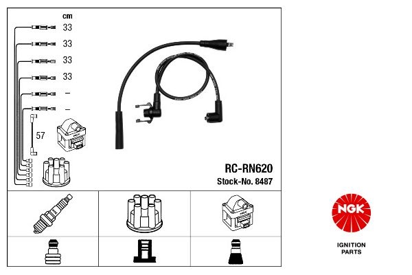 NGK Ignition Lead Set RENAULT,VOLVO 8487 7700749521,RCRN620,7700749521 Ignition Cable Set,Ignition Wire Set,Ignition Cable Kit,Ignition Lead Kit