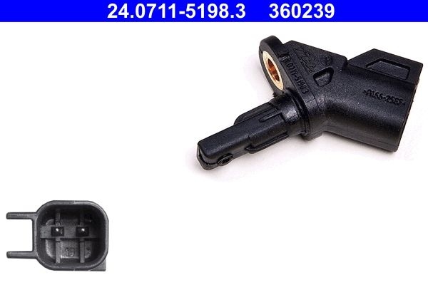 ATE ABS Sensor without cable 24.0711-5198.3 ESP Sensor,Sensor, wheel speed FORD,MAZDA,VOLVO,MONDEO IV Turnier (BA7),Focus II Schrägheck (DA_, HCP, DP)