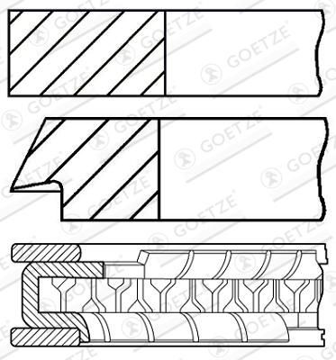 GOETZE ENGINE Piston Ring Kit Cyl.Bore: 87,5mm 08-423400-00 Piston Ring Set FORD,MAZDA,VOLVO,Fiesta Mk5 Schrägheck (JH1, JD1, JH3, JD3)