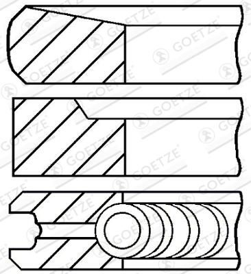 GOETZE ENGINE Piston Ring Kit Cyl.Bore: 91mm 08-431700-00 Piston Ring Set HYUNDAI,KIA,H-1 Travel (TQ),H-1 Cargo (TQ),H350 Kasten,H-1 / Starex MPV (A1)