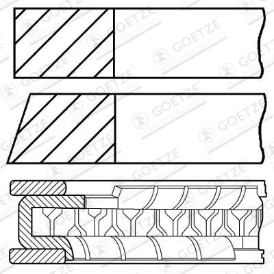 GOETZE ENGINE Piston Ring Kit Cyl.Bore: 81mm 08-428300-00 Piston Ring Set TOYOTA,COROLLA Liftback (_E11_),AVENSIS (_T22_),CARINA E (_T19_)