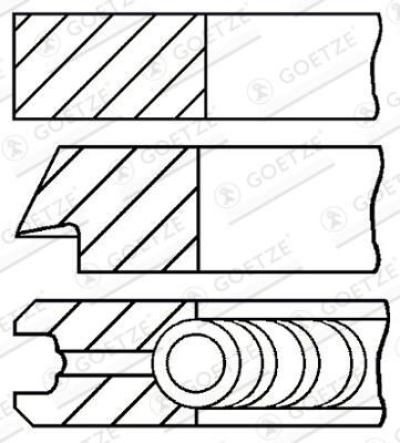 GOETZE ENGINE Piston Ring Kit Cyl.Bore: 84mm 08-114400-55 Piston Ring Set BMW,3 Touring (E91),3 Limousine (E90),3 Limousine (E46),5 Limousine (E60)