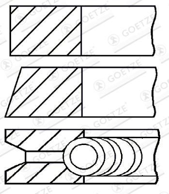 GOETZE ENGINE Piston Ring Kit Cyl.Bore: 70mm 08-142300-00 Piston Ring Set FIAT,LANCIA,AUTOBIANCHI,PANDA (169),Seicento / 600 Schrägheck (187_)