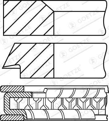 GOETZE ENGINE Piston Ring Kit Cyl.Bore: 77mm 08-444800-10 Piston Ring Set BMW,PEUGEOT,CITROËN,1 Schrägheck (F20),3 Touring (F31)