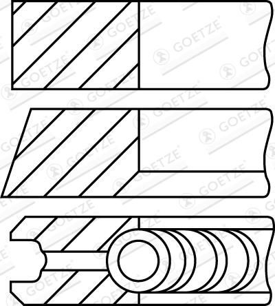 GOETZE ENGINE Piston Ring Kit Cyl.Bore: 81mm 08-501500-10 Piston Ring Set VW,AUDI,VOLVO,Transporter IV Bus (70B, 70C, 7DB, 7DK, 70J, 70K, 7DC, 7DJ)