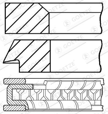 GOETZE ENGINE Piston Ring Kit Cyl.Bore: 78mm 08-440200-10 Piston Ring Set FIAT,SUZUKI,SUBARU,Sedici (FY_),SWIFT III (MZ, EZ),JIMNY (FJ)