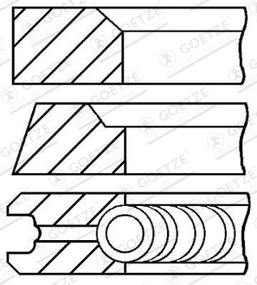 GOETZE ENGINE Piston Ring Kit Cyl.Bore: 77,2mm 08-434200-00 Piston Ring Set HYUNDAI,KIA,ix35 (LM, EL, ELH),Tucson (TL, TLE),i30 (FD),i40 CW (VF)