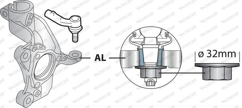 MONROE Track rod end Front Axle L29136 Tie rod end,Track rod end ball joint VW,AUDI,SKODA,Golf VII Schrägheck (5G1, BQ1, BE1, BE2),TOURAN (1T1, 1T2)