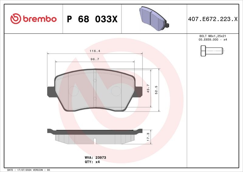 BREMBO Brake pad set MERCEDES-BENZ,RENAULT,NISSAN P 68 033X 410601817R,410604775R,410608481R 7701209164,8660004726,8671016692,8450108101,4154210510