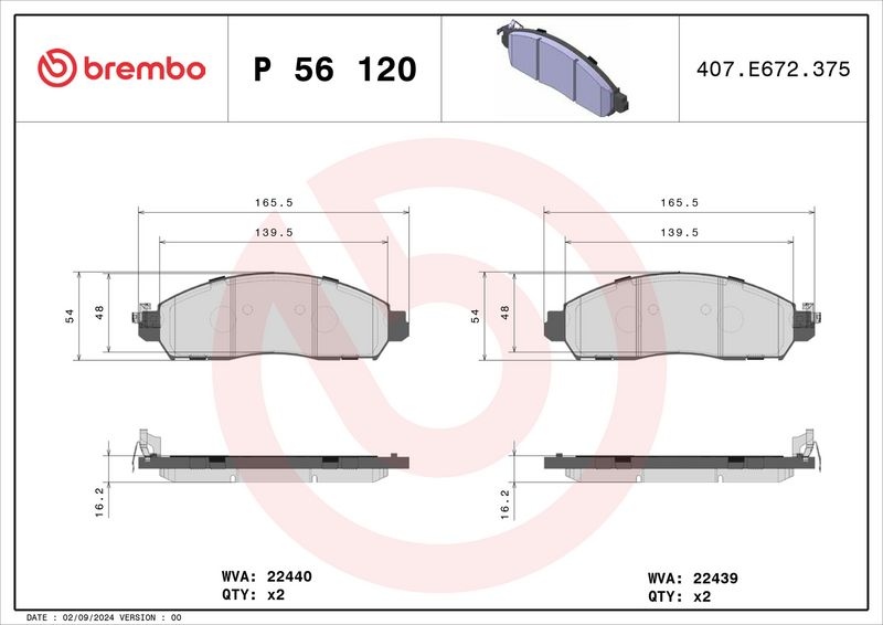 BREMBO Brake pad set PRIME LINE with acoustic wear warning P 56 120 Brake pads,Brake pad set, disc brake NISSAN,SUZUKI,NV200 / Evalia Bus
