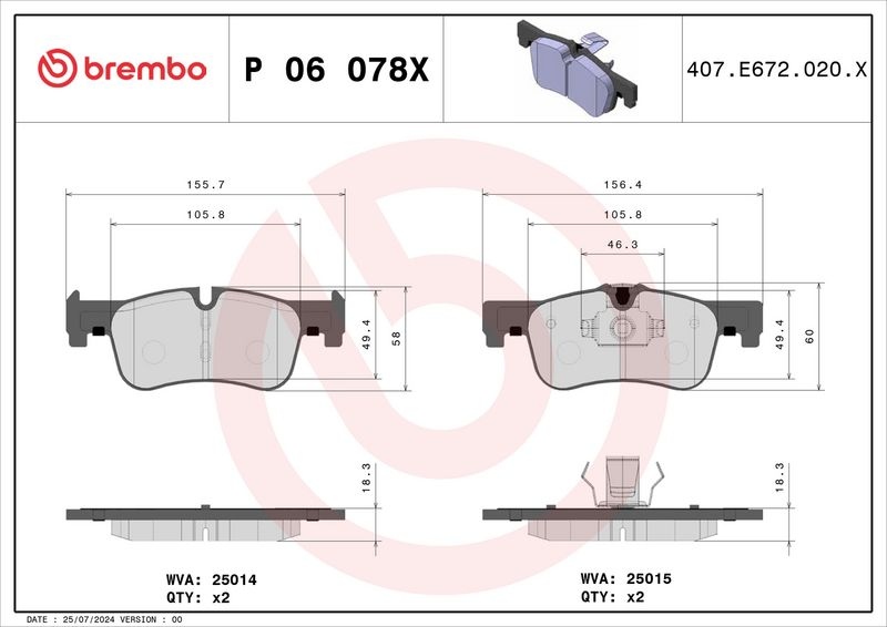 BREMBO Brake pad set XTRA LINE prepared for wear indicator P 06 078X Brake pads,Brake pad set, disc brake BMW,1 Schrägheck (F20),1 Schrägheck (F21)