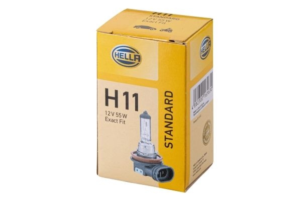 HELLA Light Bulbs STANDARD H11 8GH 008 358-121 Bulb, headlight VW,AUDI,MERCEDES-BENZ,Golf V Schrägheck (1K1),Golf VII Schrägheck (5G1, BQ1, BE1, BE2)
